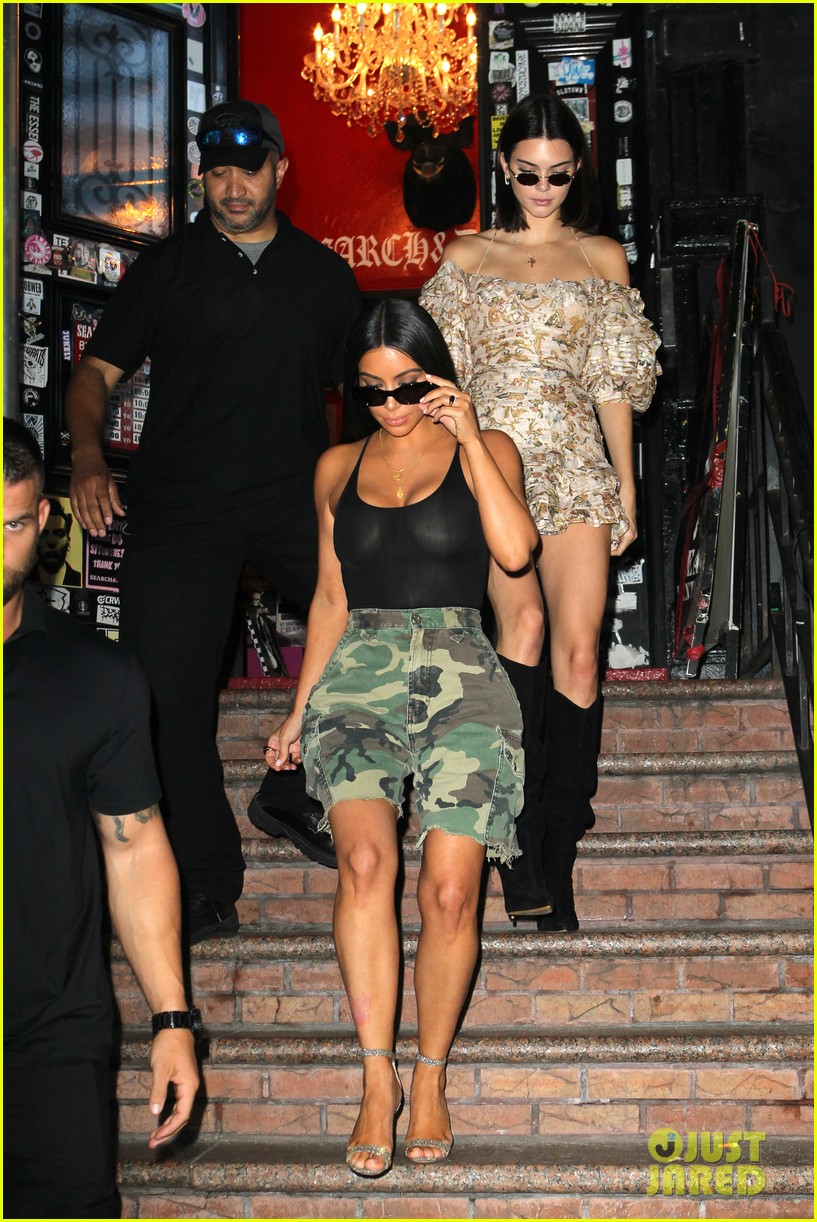 kim kardashian kendall jenner go shopping at nyc thrift store 01