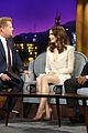 lily collins eyebrow touching james corden 02
