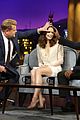 lily collins eyebrow touching james corden 03