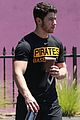 nick jonas shows his muscles after hitting the gym 03