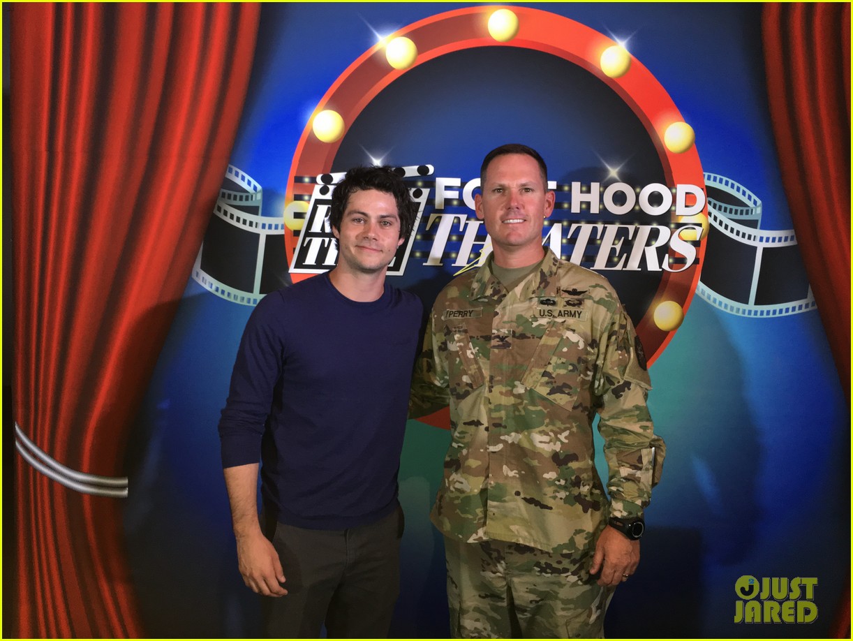 dylan attends american assassin screening at texas army base 01