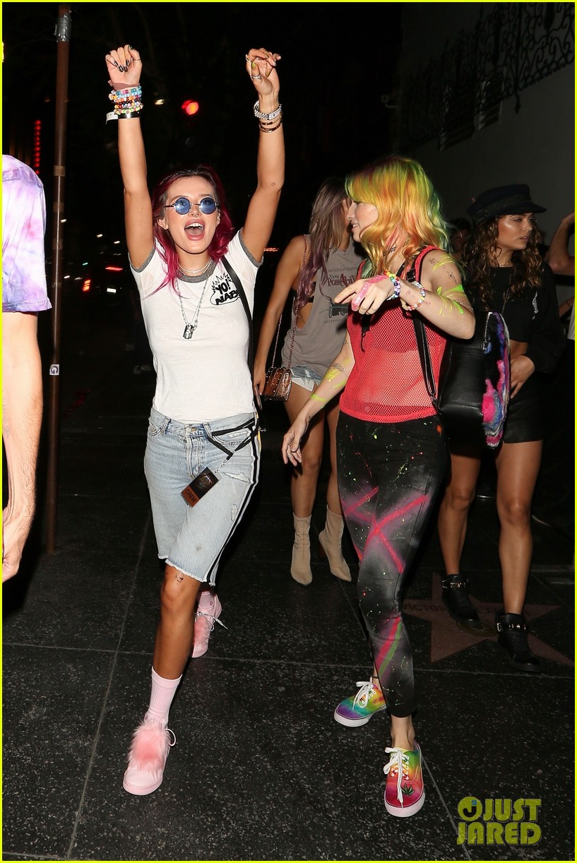 bellathorne and sister dani get colorful at avalon nightclub 02