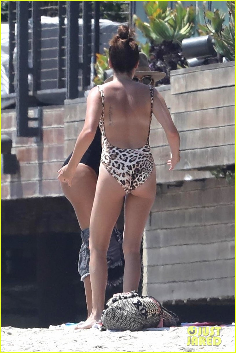 ashley tisdale hits the beach in leopard print bathing suit 03