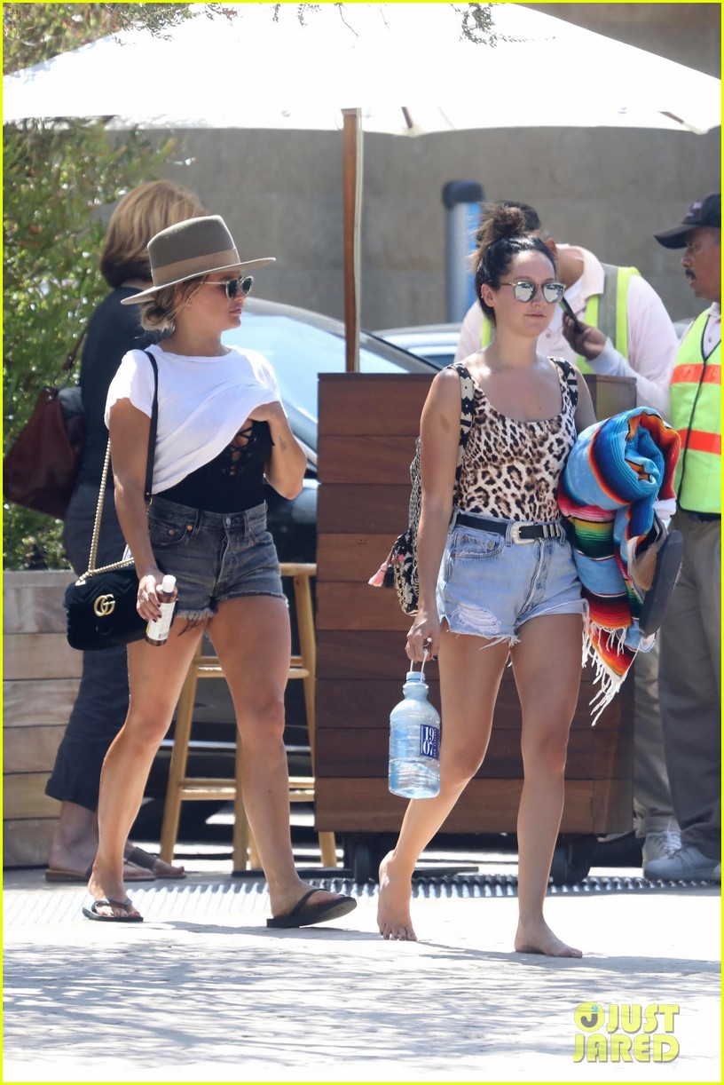 ashley tisdale hits the beach in leopard print bathing suit 09