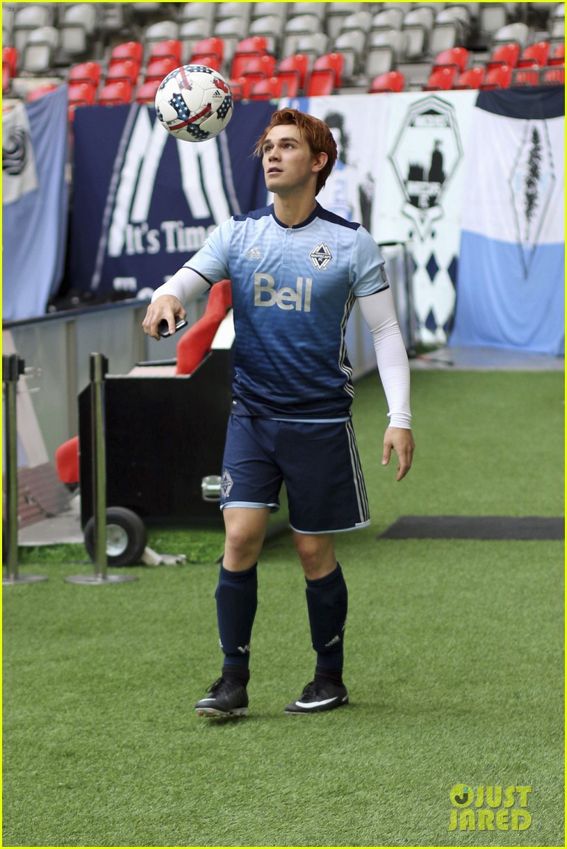 kj apa and charles melton play in childrens hospital charity soccer match 10