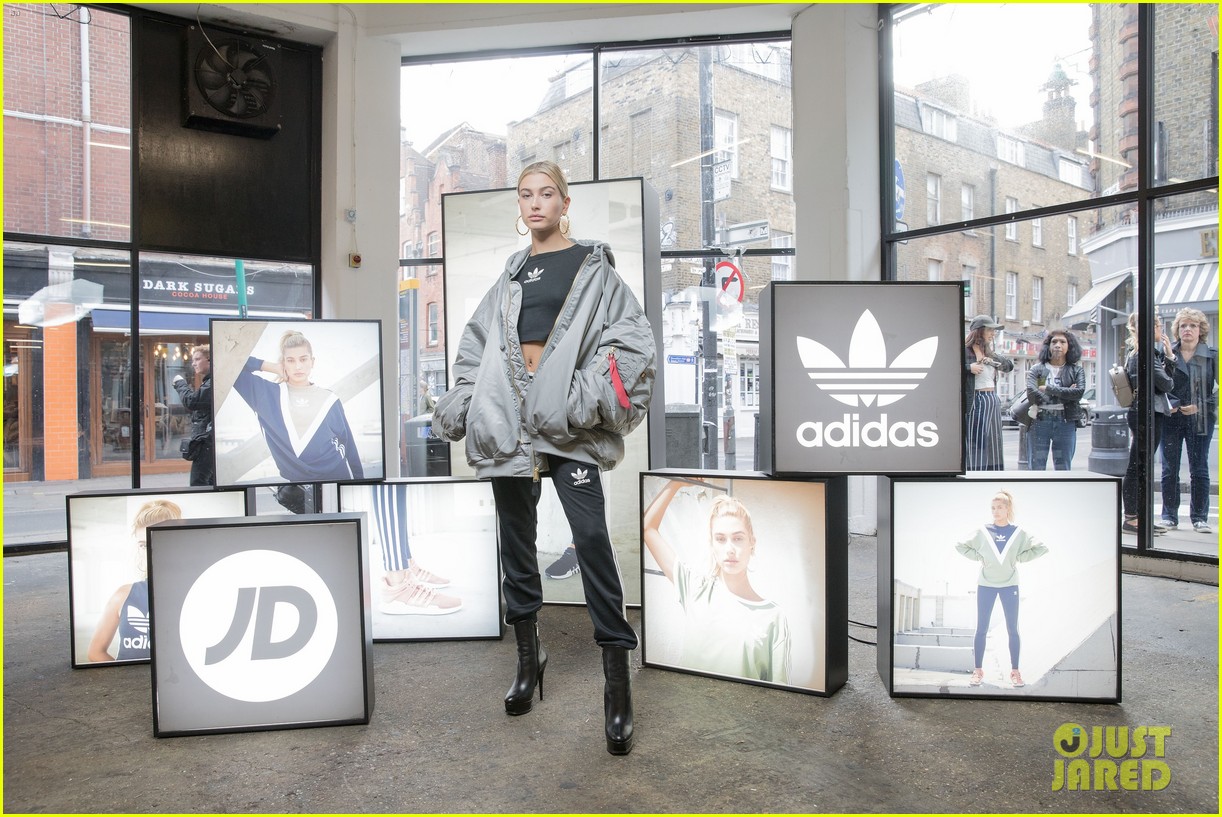 hailey baldwin plays stylist for adidas london fashion week show 10