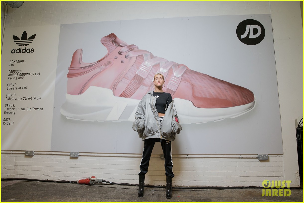 hailey baldwin plays stylist for adidas london fashion week show 11