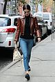 selena gomezs brown leather jacket is a fall essential 02