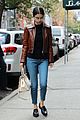 selena gomezs brown leather jacket is a fall essential 05