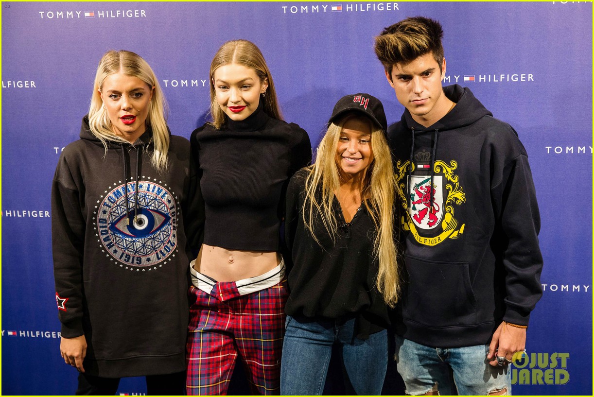 gigi hadid flaunts toned abs at tommy hilfiger event in spain 10