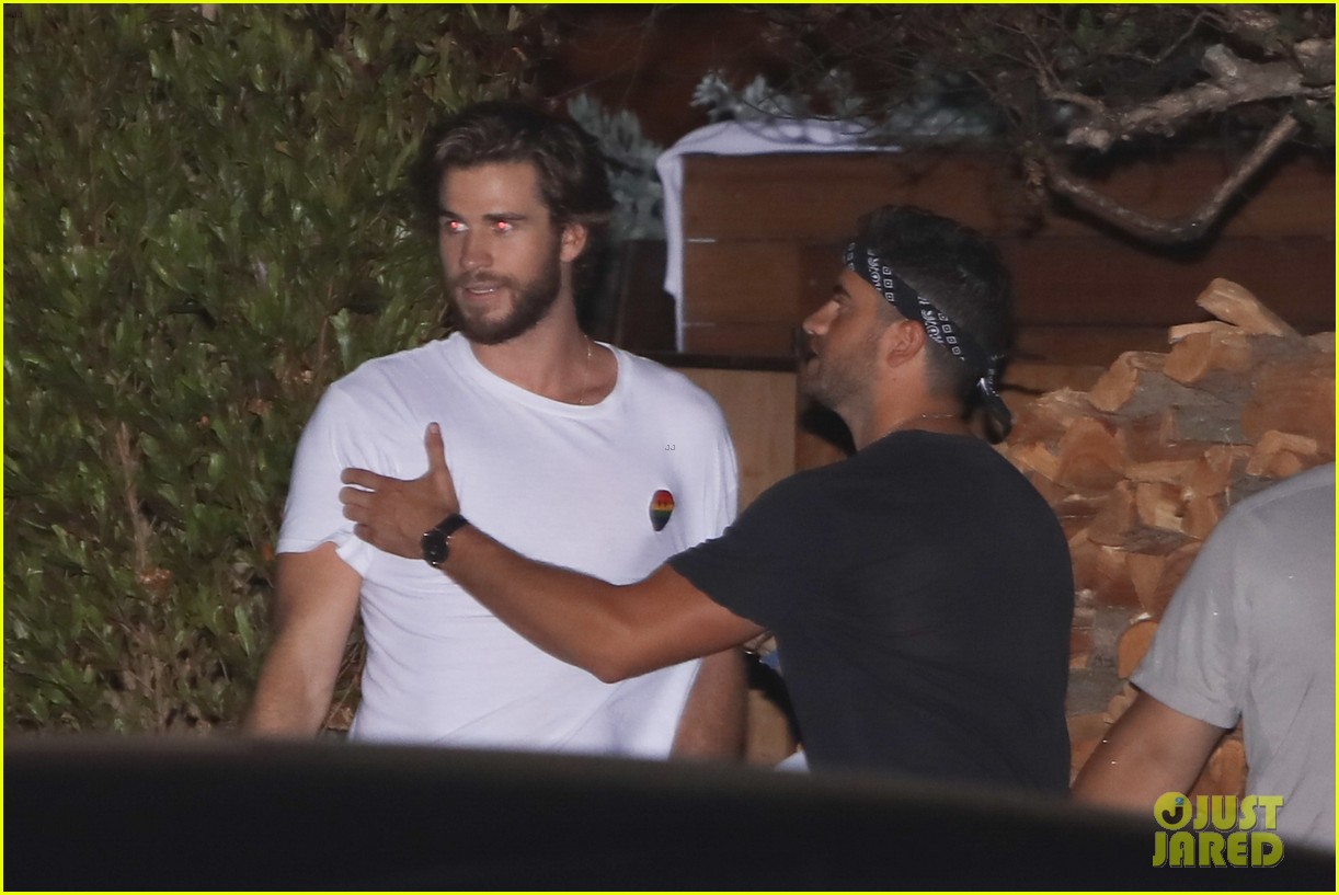 liam luke hemsworth grab dinner with friends and family 03