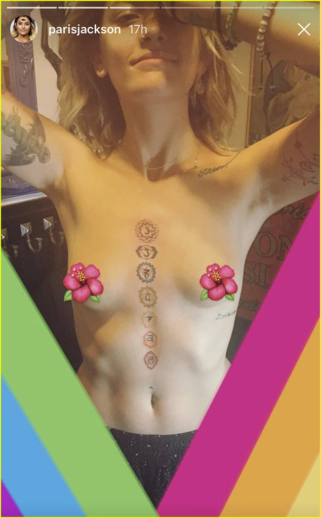 paris jackson goes topless to showw off her new tattoo 02