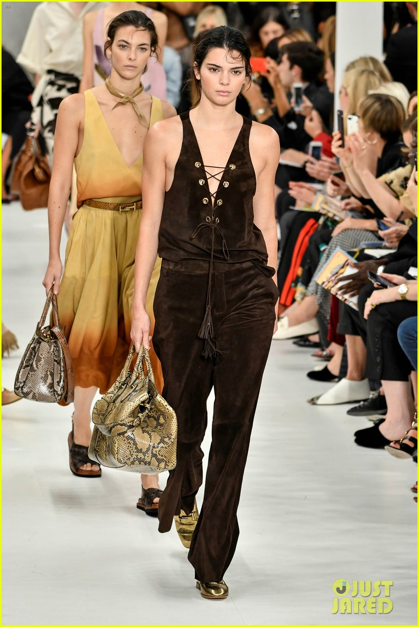 kendall jenner rocks two looks for tods milan fashion week show 02