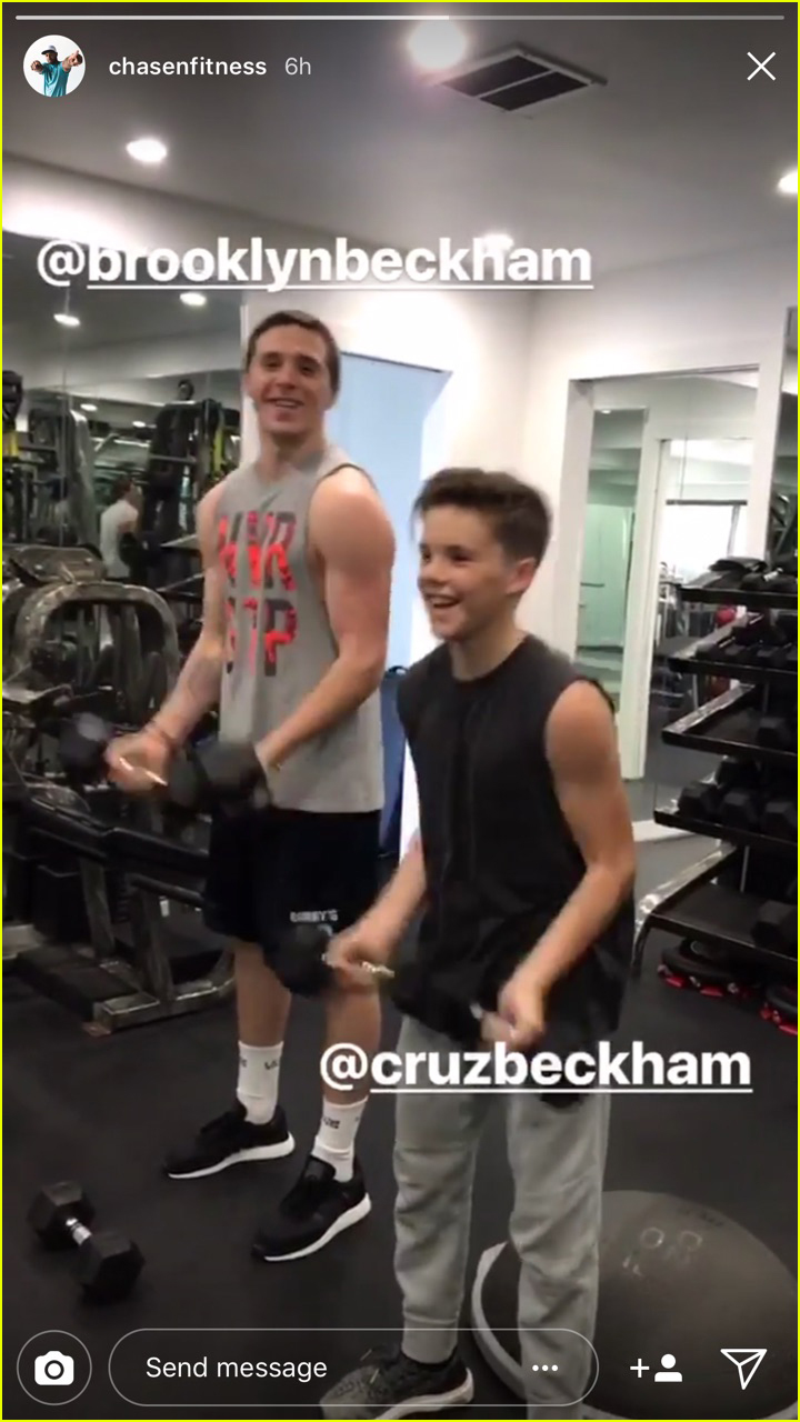 brooklyn beckham flaunts his muscles while working out with younger brother cruz 08