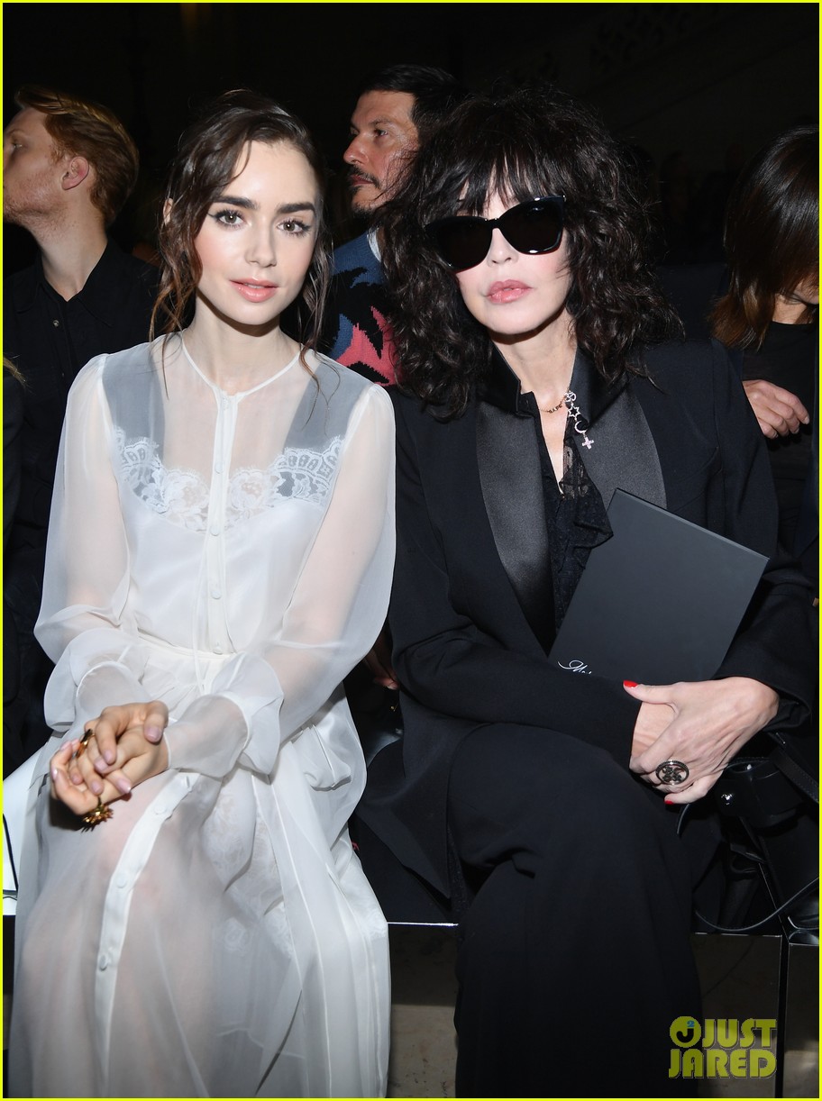 lily collins sits front row at givenchy paris fashion show 03