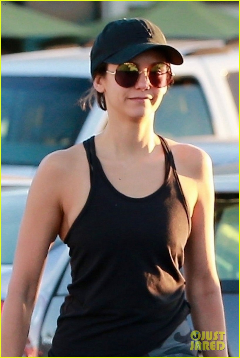 nina dobrev gets ready for lucky day filming in canada 04
