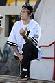 justin bieber works up a sweat at morning dance class 09