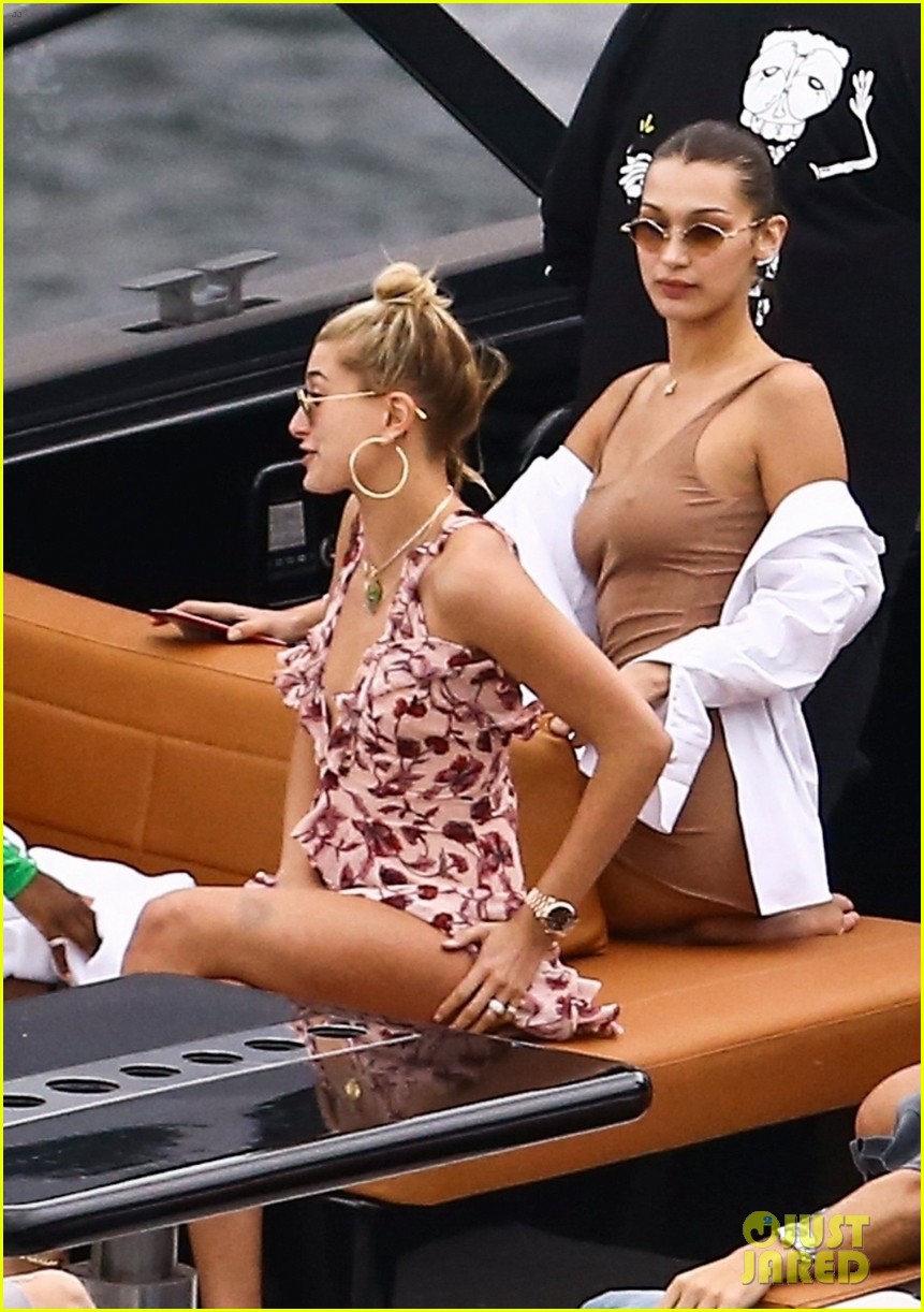 bella hadid and hailey baldwin live it up on miami boat ride 26