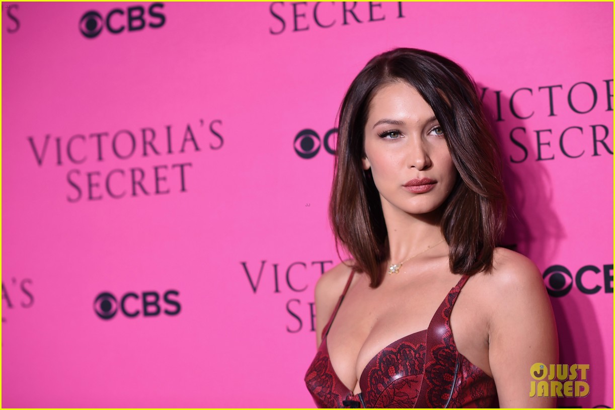 bella hadid goes sexy in skin tight dress for vs fashion show viewing party 08