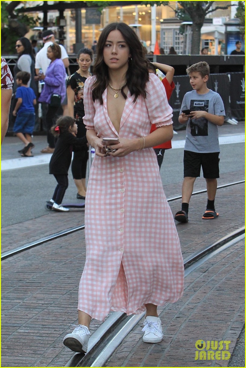 gregg sulkin and chloe bennet step out together at the grove 07