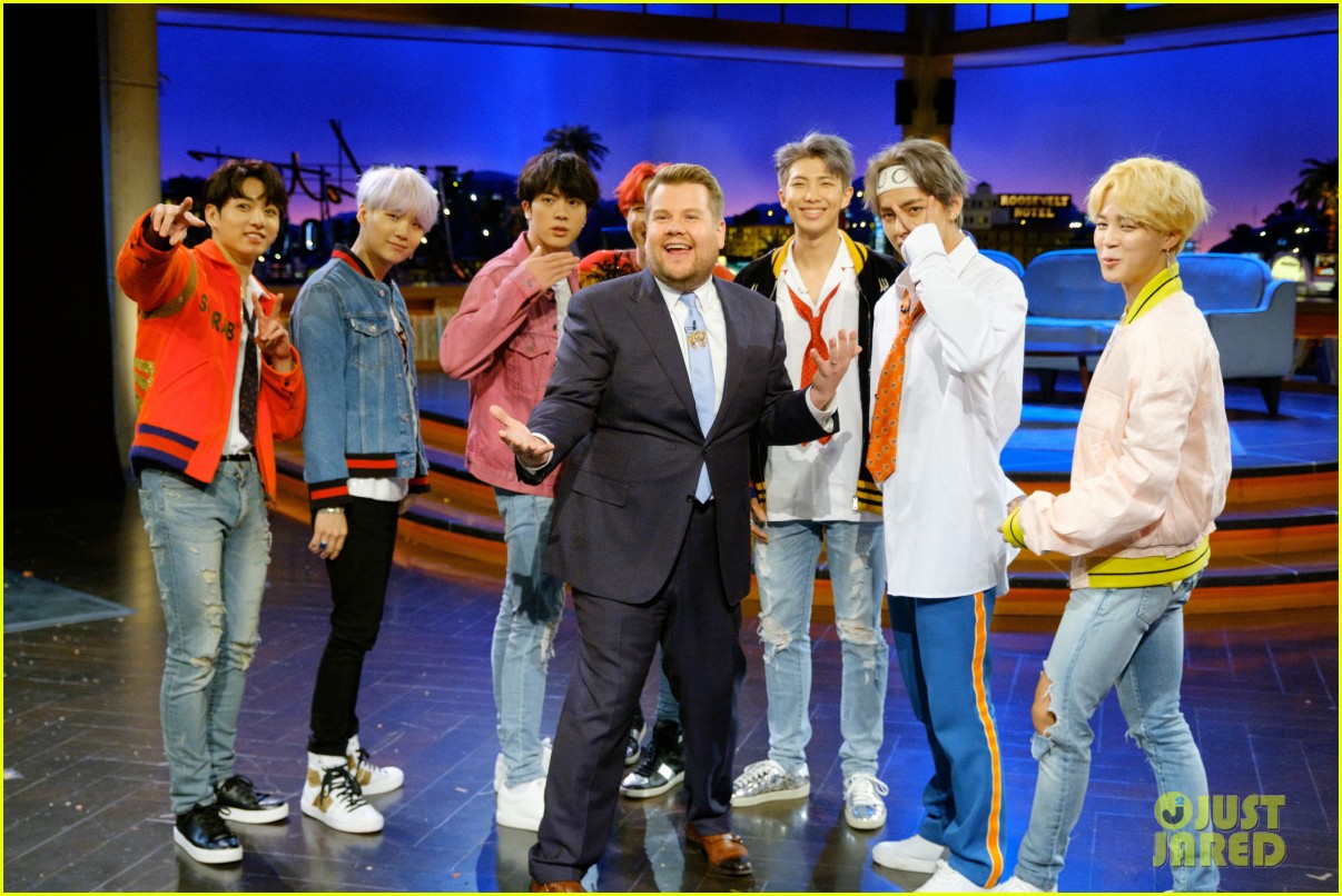 bts gets fruit launched at them by james corden watch now 03