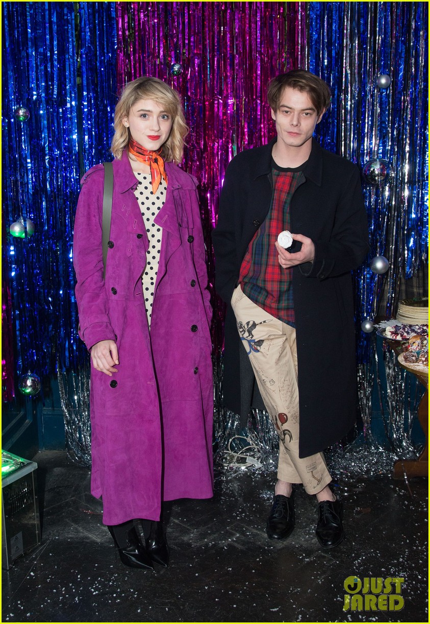 natalia dyer charlie heaton couple up for cara delevingne holiday party 03