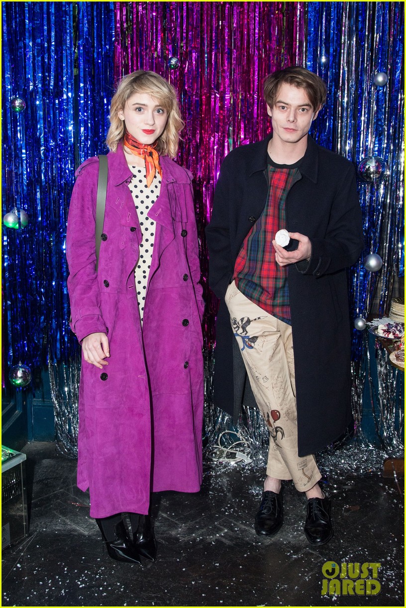 natalia dyer charlie heaton couple up for cara delevingne holiday party 09