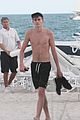 presley gerber flaunts his abs while going shirtless at the beach 16