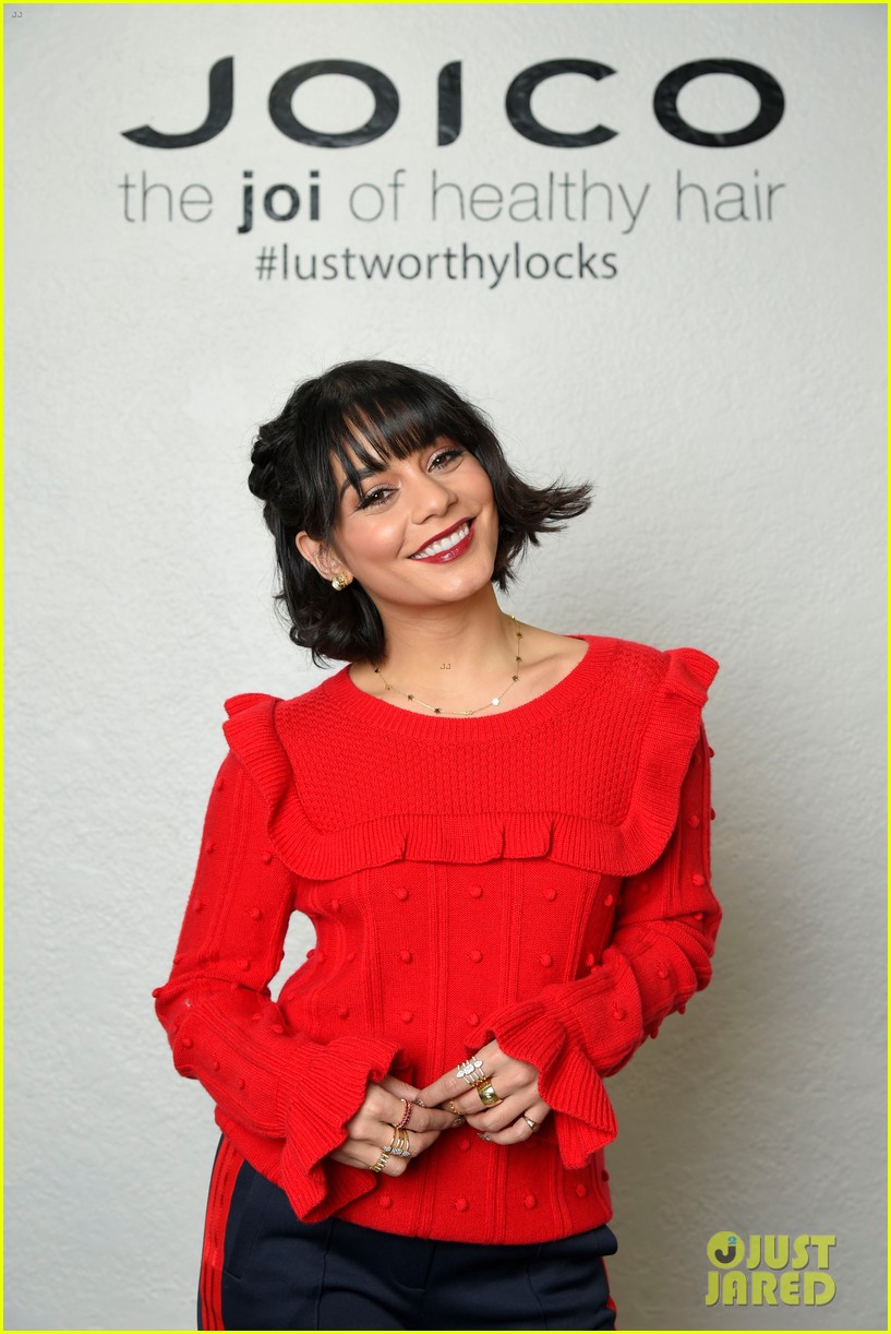 vanessa hudgens shows off new holiday look with joicos hair shake 03