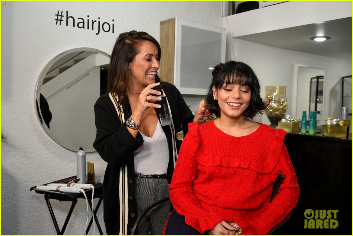 vanessa hudgens shows off new holiday look with joicos hair shake 11