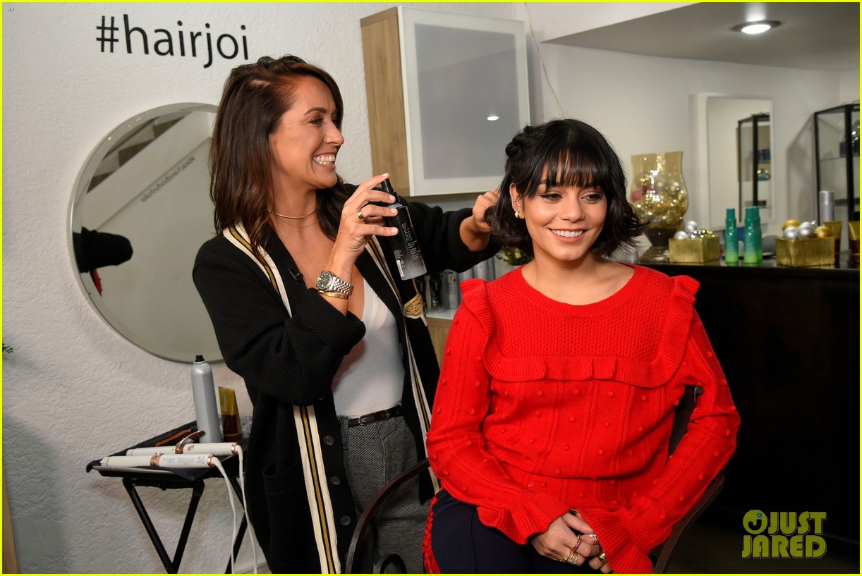 vanessa hudgens shows off new holiday look with joicos hair shake 13