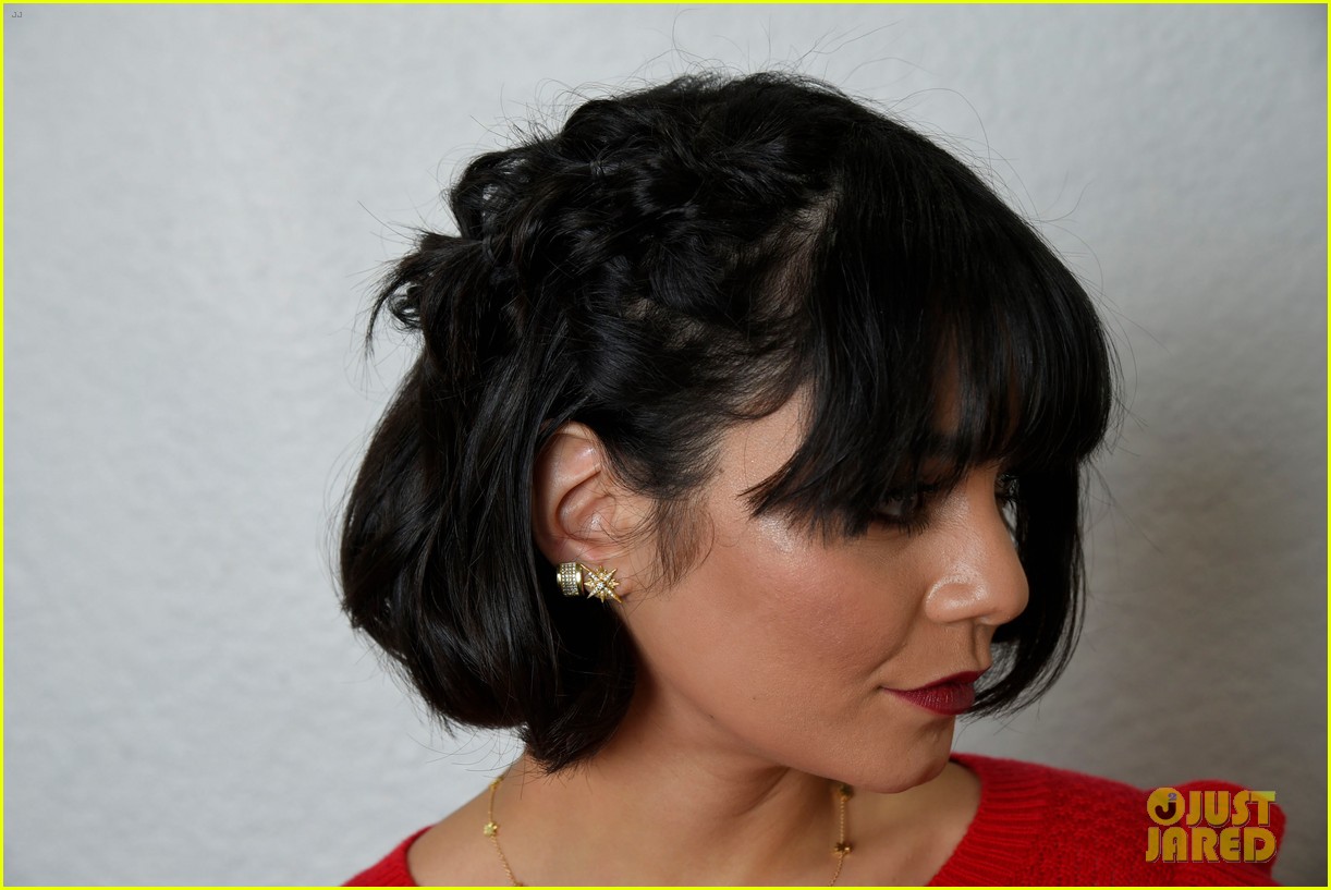 vanessa hudgens shows off new holiday look with joicos hair shake 30