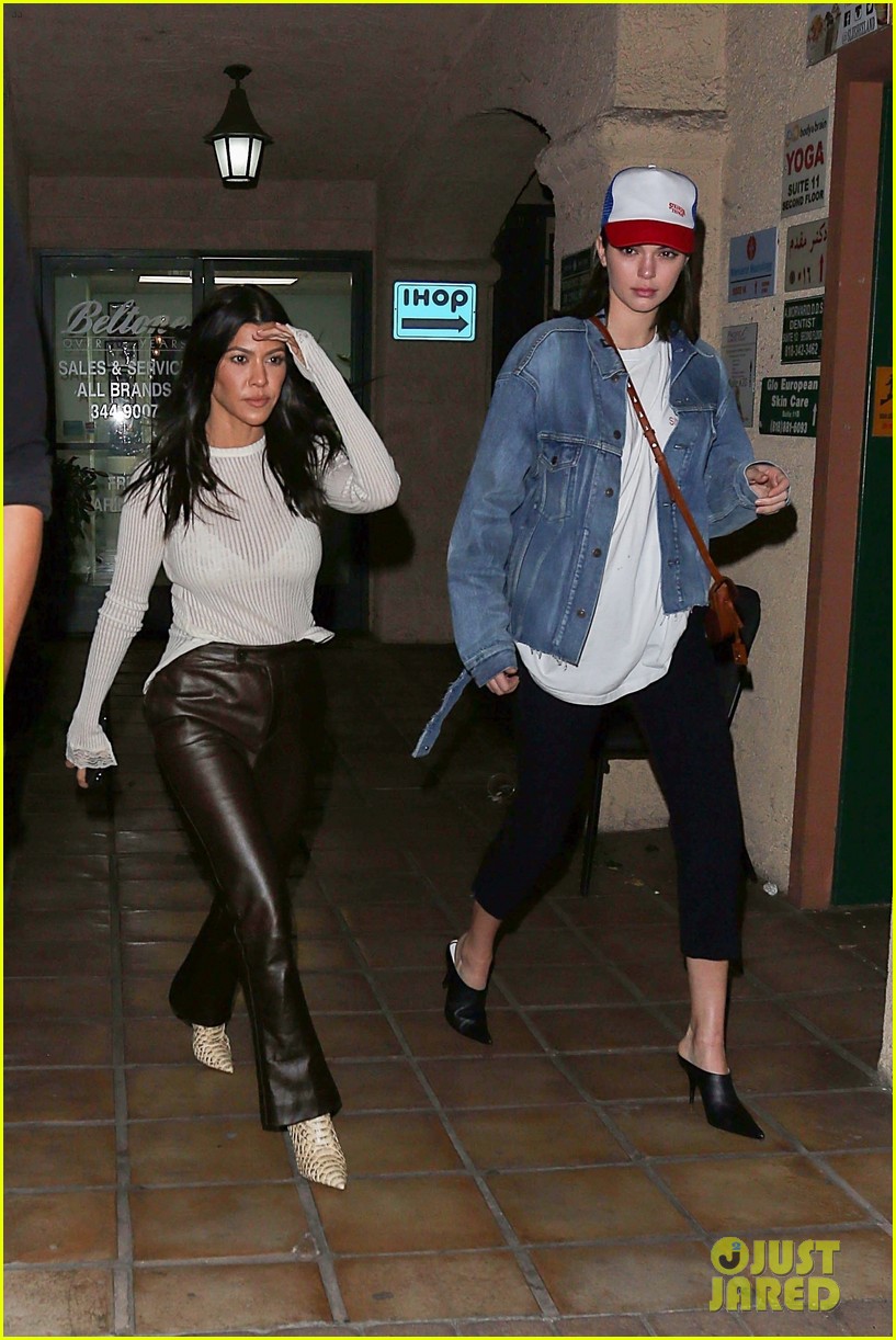 kourtney kardashian and kendall jenner match in denim while out in la 02