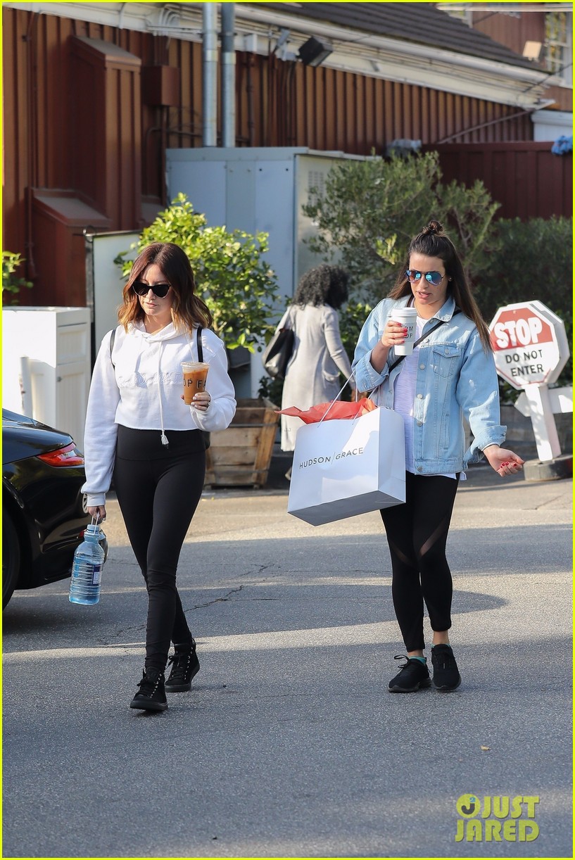 lea michele ashley tisdale hang out sunday 04