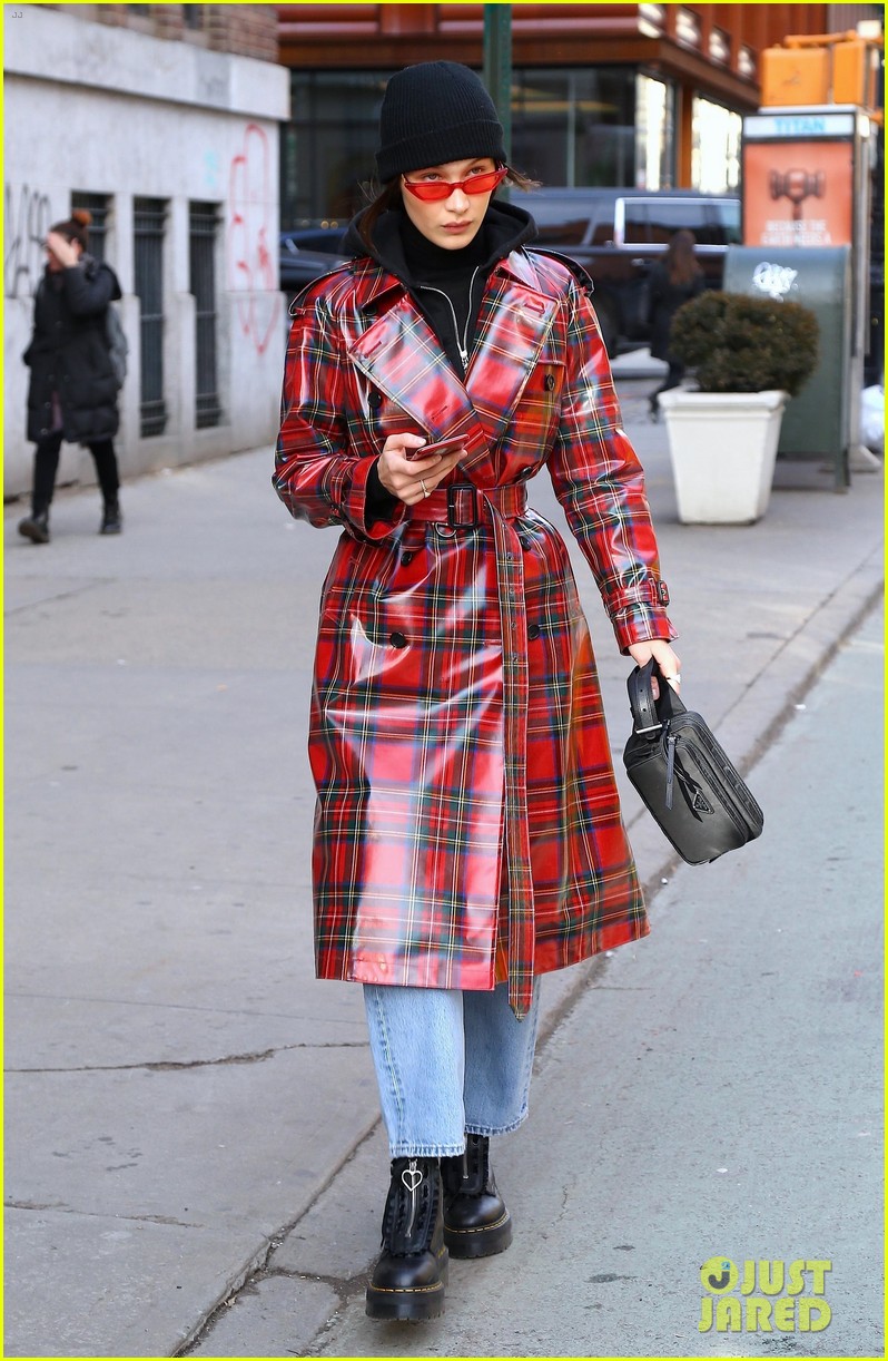 bella hadid goes for plaid in nyc 03