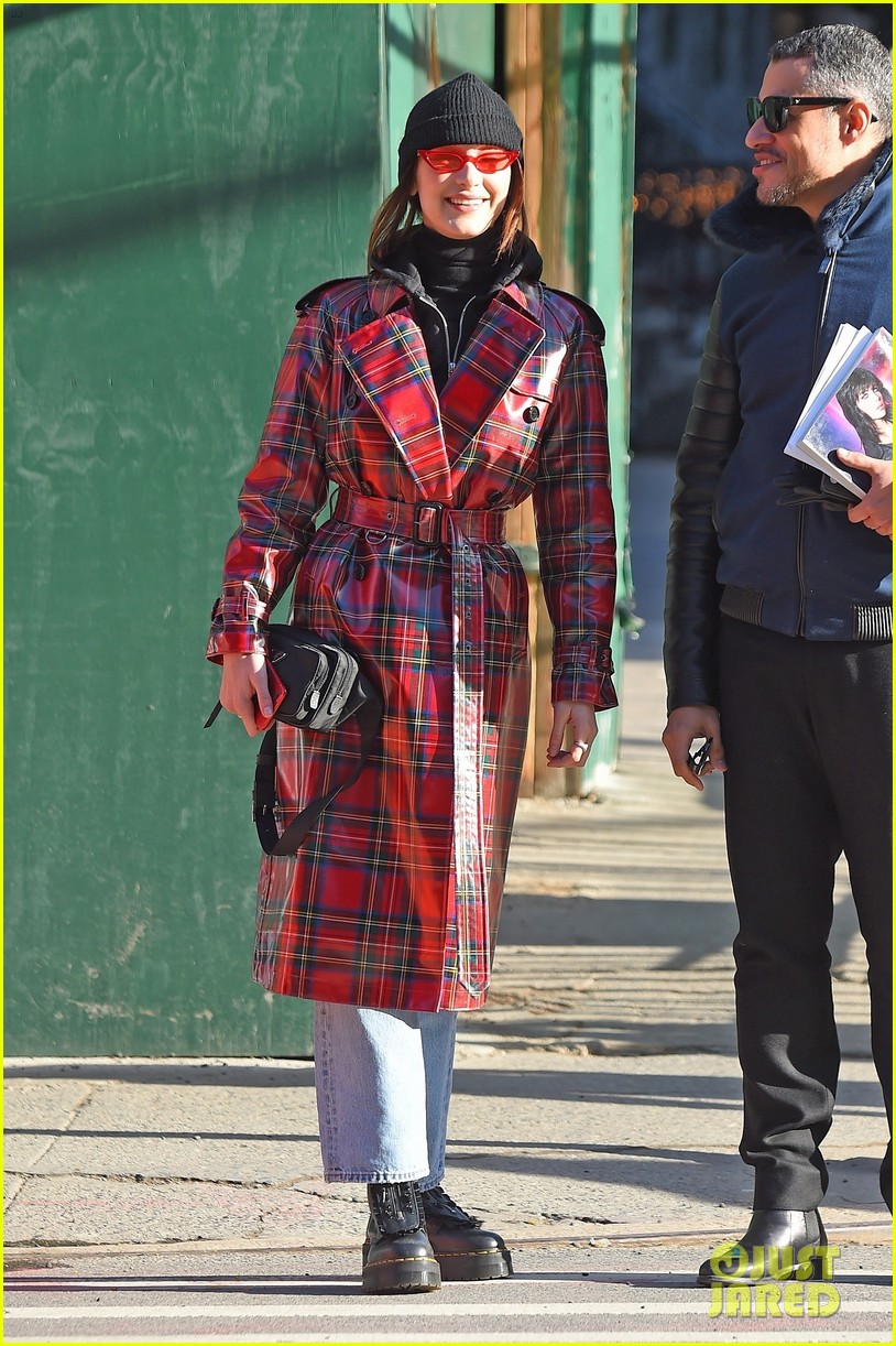 bella hadid goes for plaid in nyc 06
