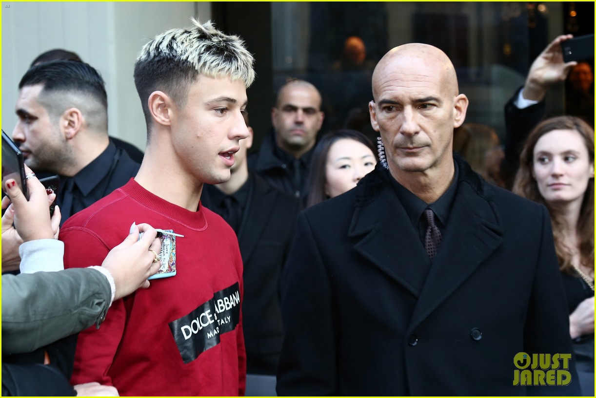 cameron dallas is shirtless royalty at dolce and gabana show in milan 06