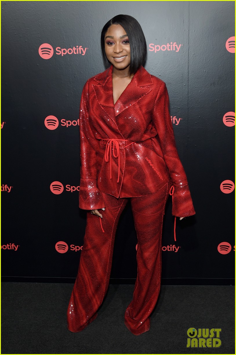 ansel elgort khalid alessia cara and more attend spotifys nest new artist party 18