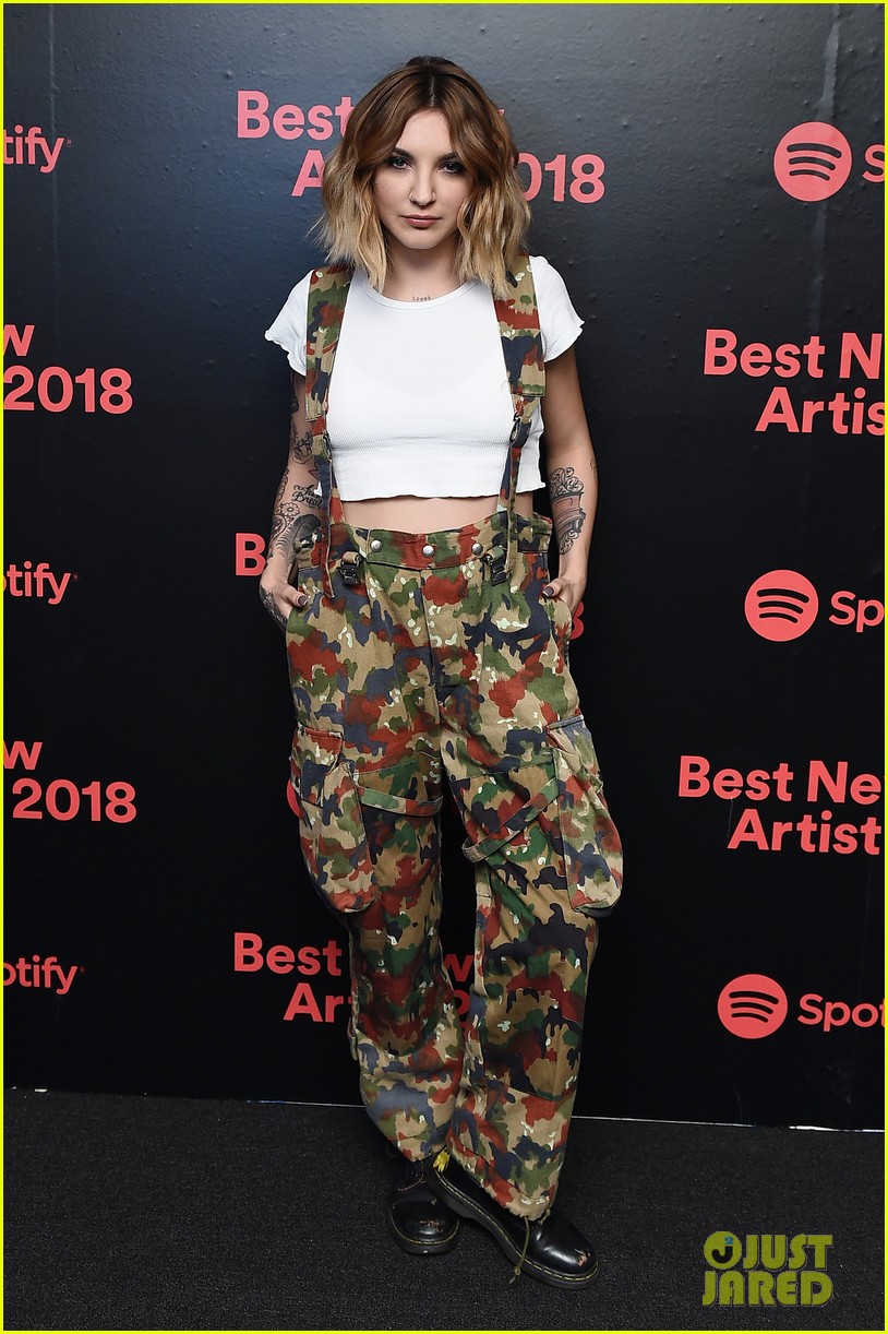 ansel elgort khalid alessia cara and more attend spotifys nest new artist party 28