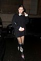 bella hadid sports little black dress and floral boots for night out in paris2 05