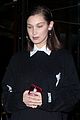 bella hadid sports little black dress and floral boots for night out in paris2 06