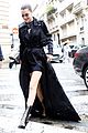 bella hadid channels the matrix while stepping out in paris 17