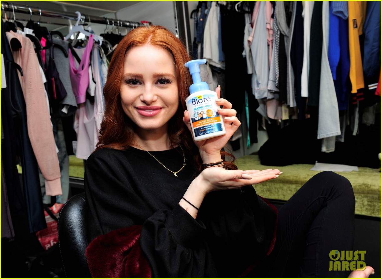 madelaine petsch gets soapy while filming new biore commercial 05