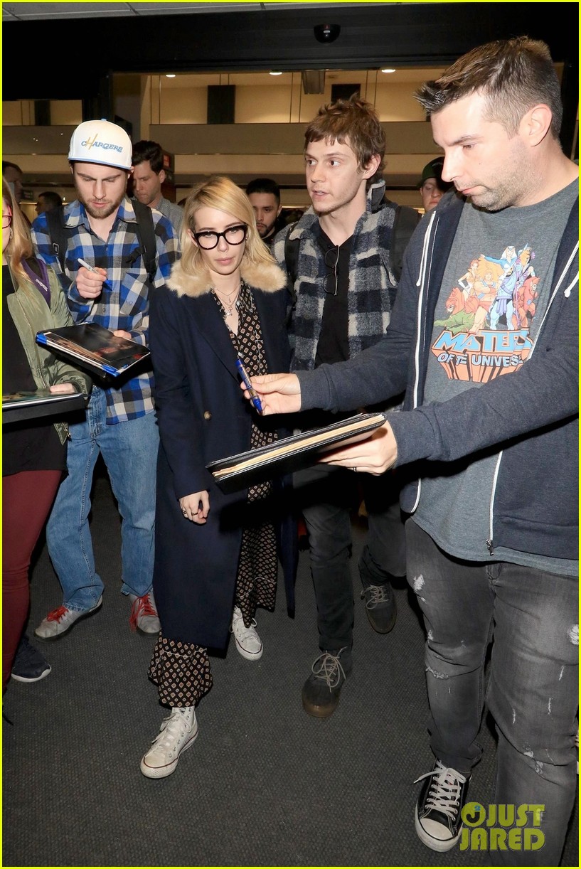emma roberts and evan peters touch down in salt lake city ahead of sundance 31