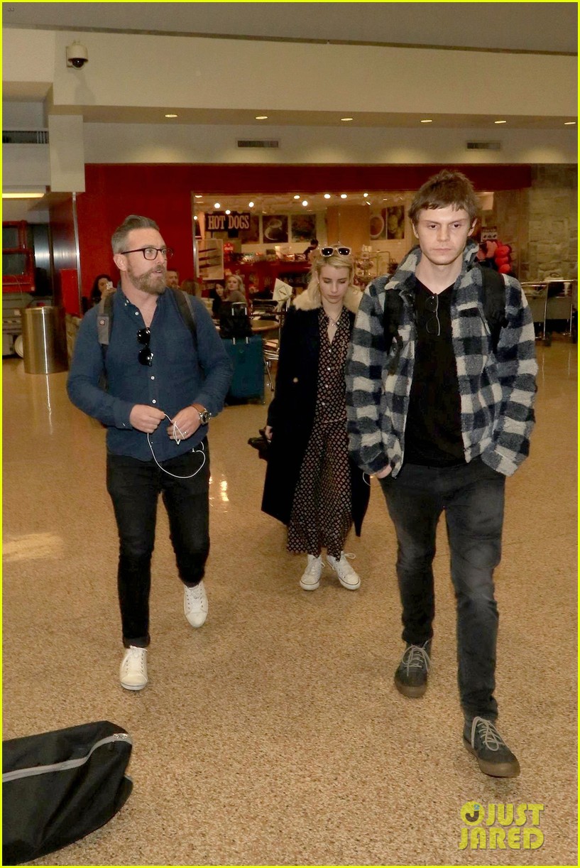 emma roberts and evan peters touch down in salt lake city ahead of sundance 34