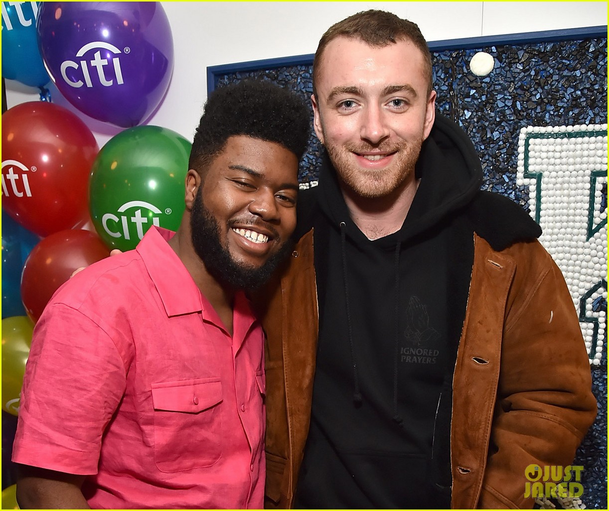 sam smith and khalid share a hug at american teen event2 01