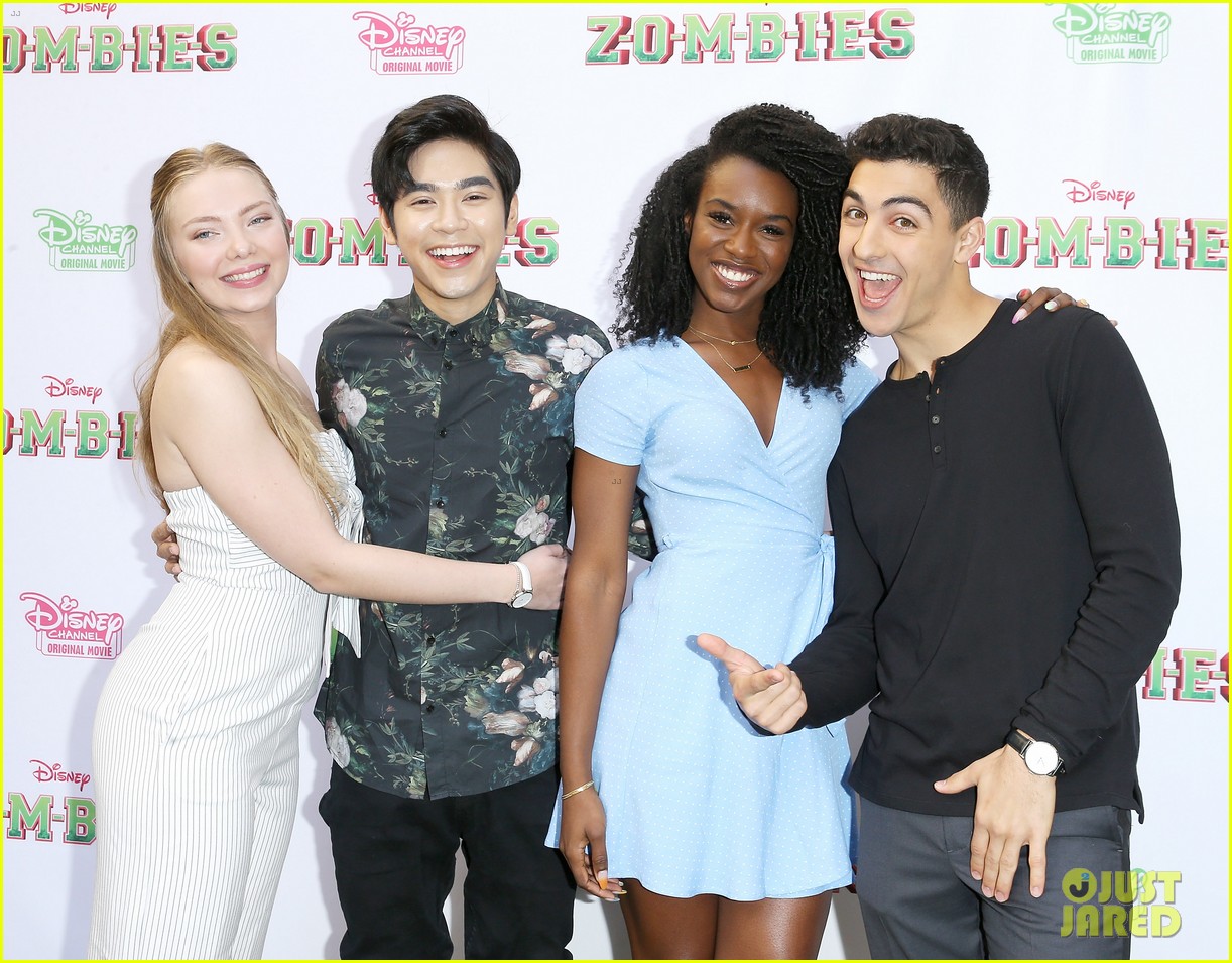 meg donnelly and milo manheim join zombies co stars at premiere 04