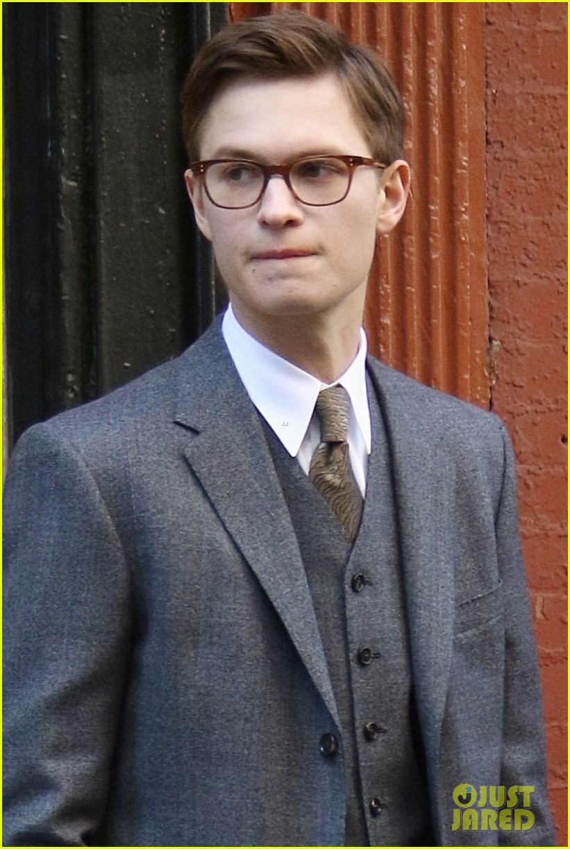 ansel elgort suits up on set of the goldfinch in nyc 02