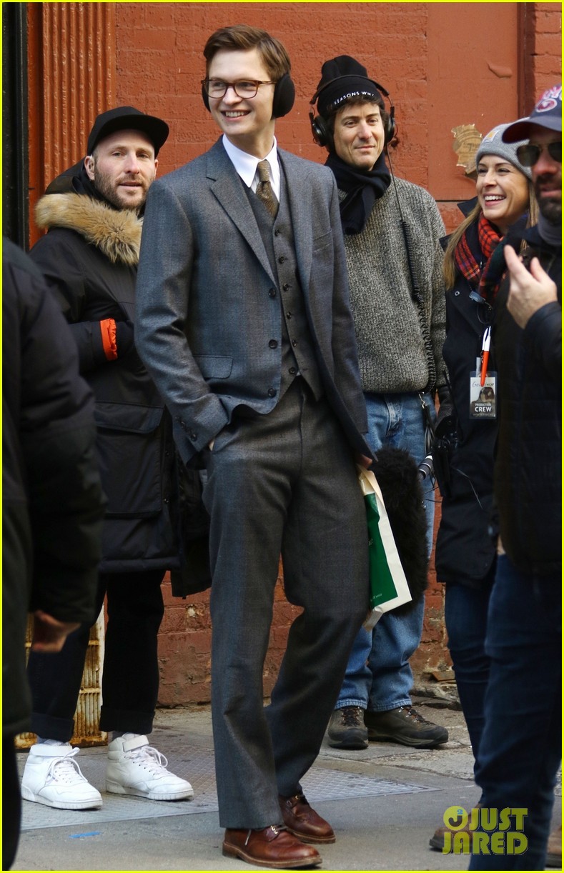 ansel elgort suits up on set of the goldfinch in nyc 06