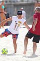 joe jonas plays soccer on the beach in sydney 10